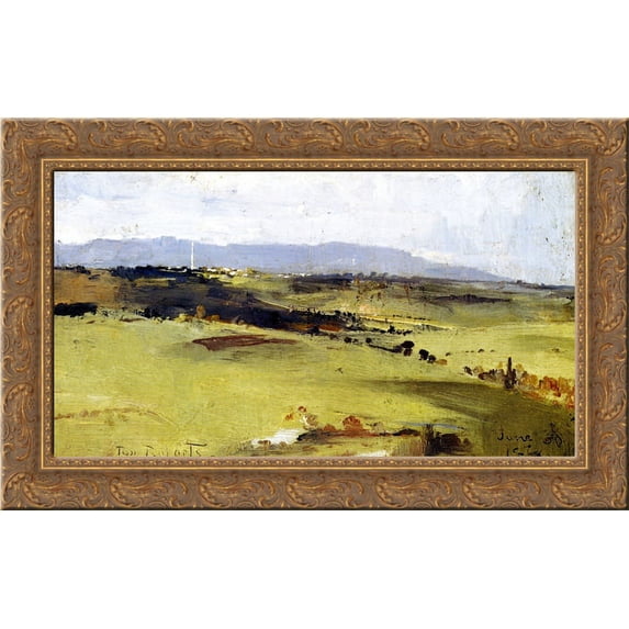 Across to the Dandenongs 24x16 Gold Ornate Wood Framed Canvas Art by Tom Roberts