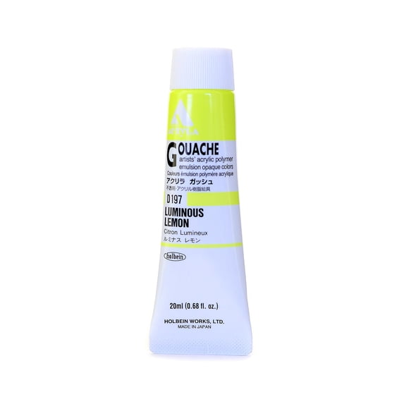 Acryla Gouache 20 ml, luminous lemon (pack of 2)