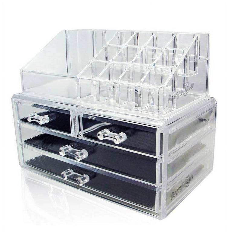 2 Pack Stackable Makeup Organizer Storage Drawers, Vtopmart Clear