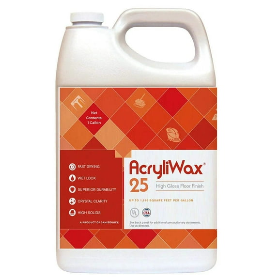 AcryliWax 25 High-Gloss Commercial Floor Finish, 1 Gallon