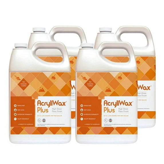 AcryliWax PLUS Commercial Floor Finish, Case of 4 Gallons