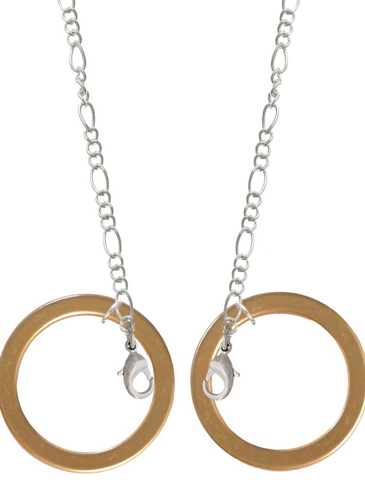 Acrylic 1 1/2" Ring Goldtone Silvertone Face Mask Necklace