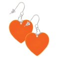 thumbnail image 1 of Acrylic 1" Orange Heart Heart French Earrings, 1 of 4