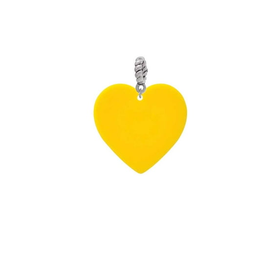 Acrylic 1" Yellow Heart - Rope Charm Bead