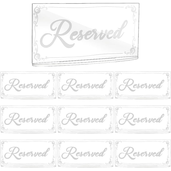 Acrylic 10 Sets Clear Reserved Table Signs Acrylic Reservation Seating Cards for Tables Waterproof Guest Seating Indicator for Wedding Reception Restaurant