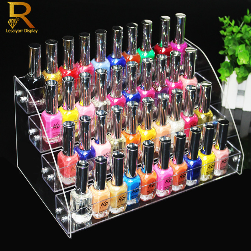 Acrylic 2/3/4/5/6/7 layers Nail Polish Display Stand Clear Cosmetic ...