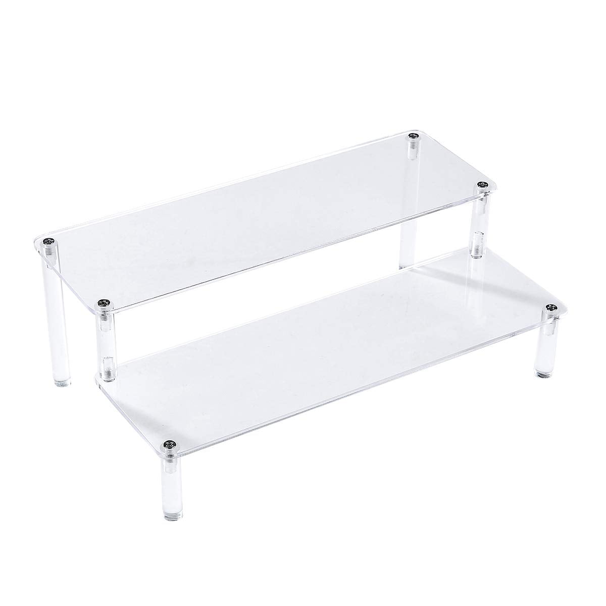 2 Tier Acrylic Shelf, Clear Riser Organizer for Collectibles, Makeup ...