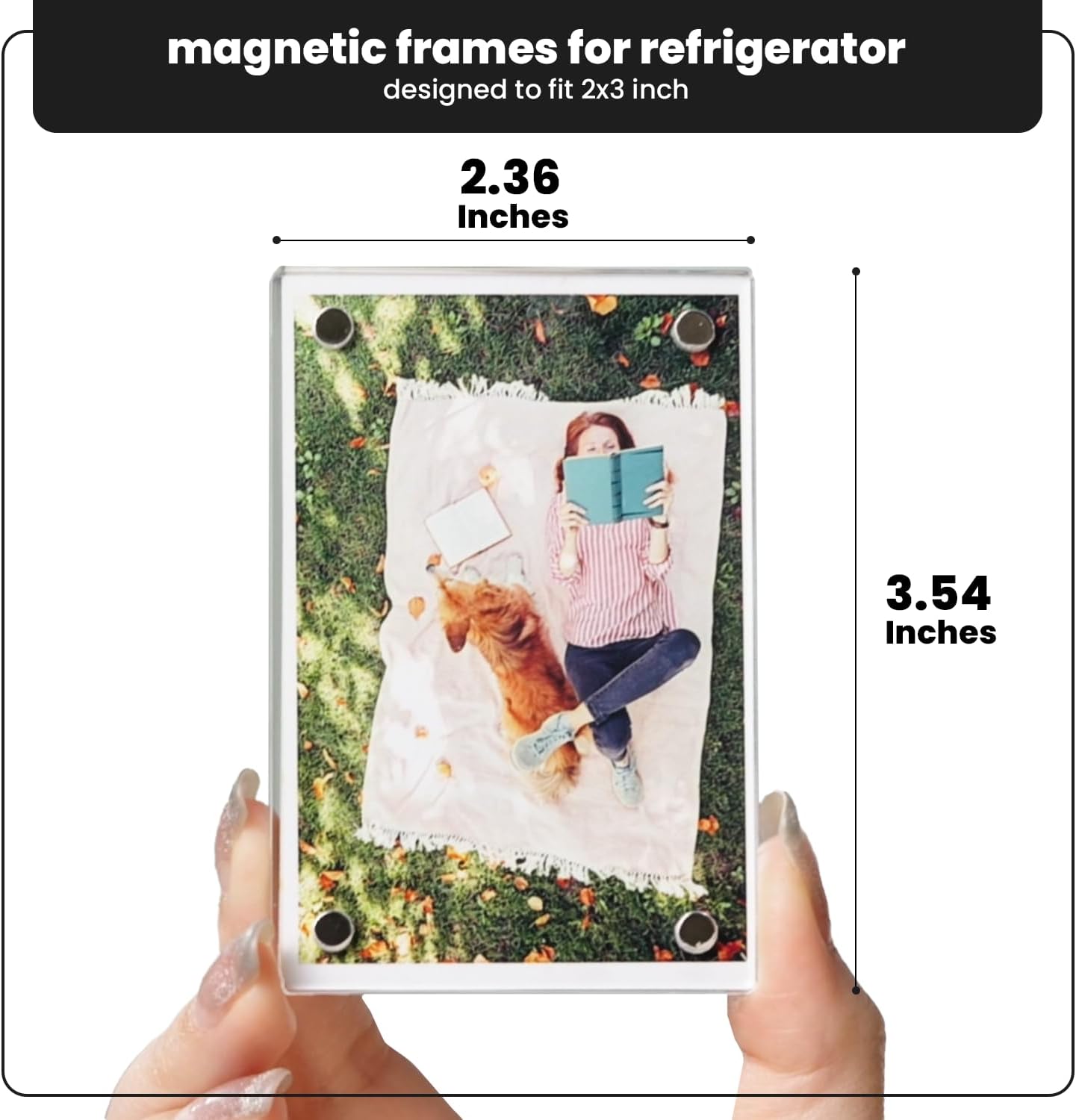 Acrylic 2 x 3 Magnetic Picture Frame for Fridge – Pack of 20 Clear ...