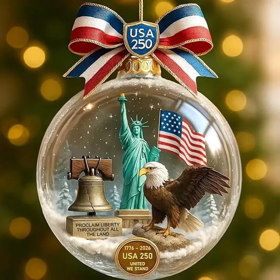 Acrylic 2D 250th Anniversary Christmas Snowball Decoration - Transparent Design, Festive Ornament for Holiday Celebration