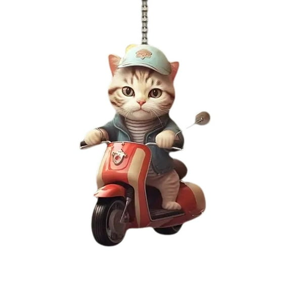 Acrylic 2D Cat Car Hanging Dection Home Office Bapa Auto Rearview Mirror• X6P0