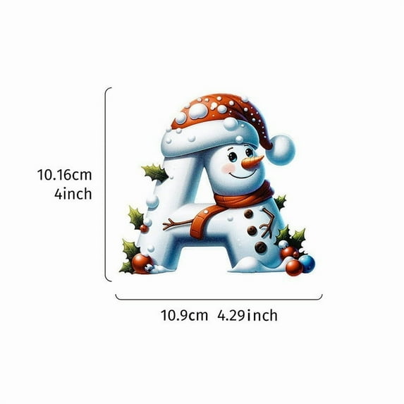Acrylic 2D Christmas Snowman Letter Ornament - Hanging Decor For Christmas Tree, Festive Holiday Design, Lightweight Acrylic Material, Cute Snowman, O, 4in/10.16cm