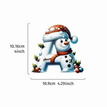 Acrylic 2D Christmas Snowman Letter Ornament - Hanging Decor For Christmas Tree, Festive Holiday Design, Lightweight Acrylic Material, Cute Snowman, T, 4in/10.16cm