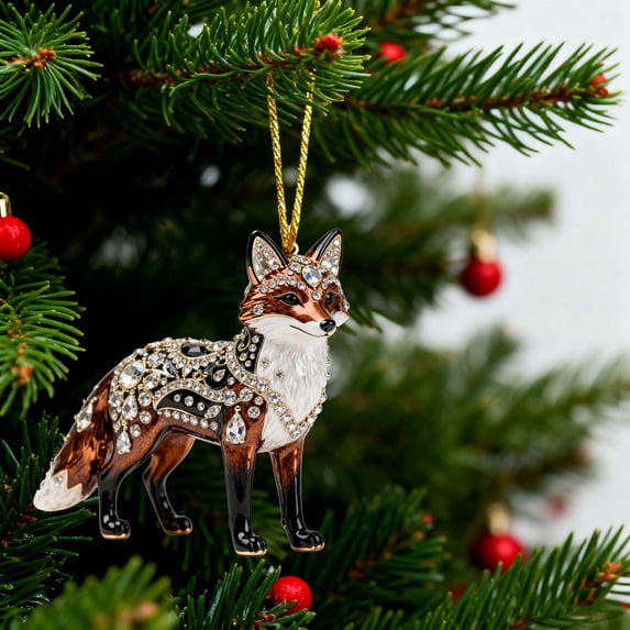 Acrylic 2D Christmas Tree Animals Ornaments Set Hanging Pendants for Home and Holiday Decor - Multipack Clear Decorative Orbs for Winter Festival Display(I)