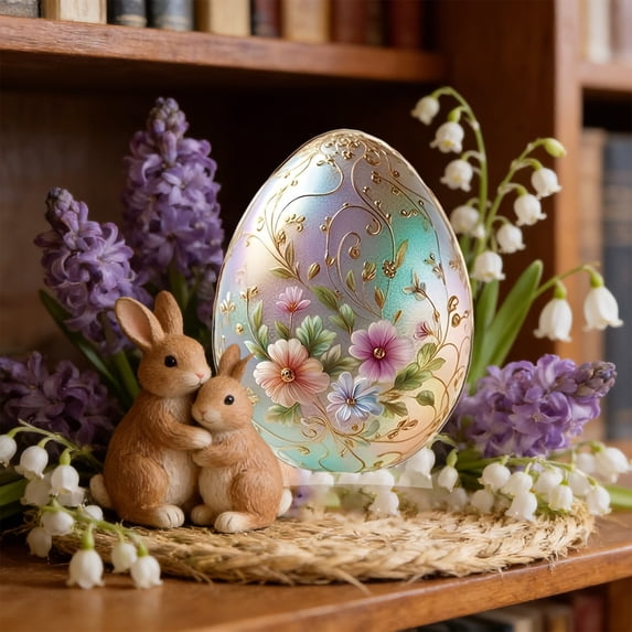 Acrylic 2D Easter Egg Display Stand with Base Home Living Room Bedroom Desktop Decoration Spring Holiday Party Shelf Mantel Accent
