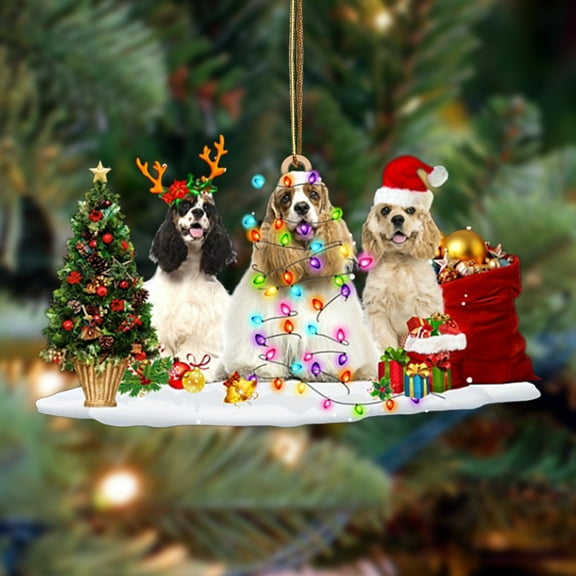Acrylic 2D FLAT American Cocker Spaniel-Christmas Dog Friends Hanging Ornament