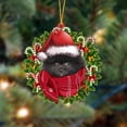 thumbnail image 1 of Acrylic 2D FLAT BLACK Pomeranian-Xmas Bandana Hanging Ornament, 1 of 3