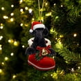thumbnail image 1 of Acrylic 2D FLAT Black Poodle In Santa Boot Christmas Hanging Ornament, 1 of 3
