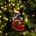 thumbnail image 1 of Acrylic 2D FLAT Doberman Pinscher In Santa Boot Christmas Hanging Ornament, 1 of 3