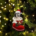thumbnail image 1 of Acrylic 2D FLAT English Setter In Santa Boot Christmas Hanging Ornament, 1 of 3