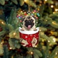 thumbnail image 1 of Acrylic 2D FLAT - FAWN Pug In Snow Pocket Christmas Ornament Flat Acrylic Dog Ornament - Holiday Tree Decoration, 1 of 3