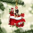 thumbnail image 1 of Acrylic 2D FLAT - German Shepherd In Gift Bag Christmas Ornament - Holiday Tree Decoration, 1 of 3