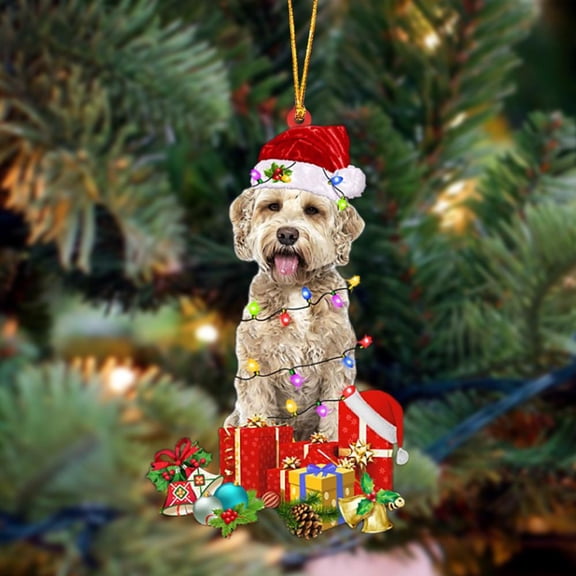 Acrylic 2D FLAT Goldendoodle 1-Dog Be Christmas Tree Hanging Ornament