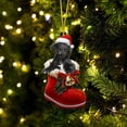 thumbnail image 1 of Acrylic 2D FLAT Great Dane In Santa Boot Christmas Hanging Ornament, 1 of 3
