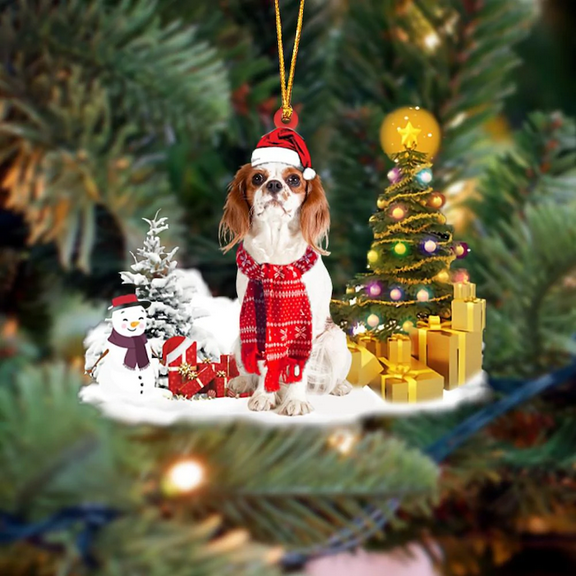 Acrylic 2D FLAT Holiday Tree Decoration Cavalier King Charles Spaniel Christmas Ornament LK135