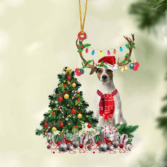 Acrylic 2D FLAT Jack Russell Terrier 1-Christmas Tree Gift Hanging Ornament