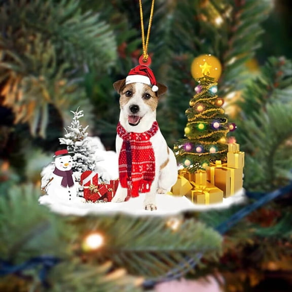 Acrylic 2D FLAT - Jack Russell Terrier Christmas Ornament - Holiday Tree Decoration