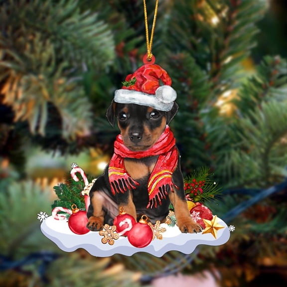 Acrylic 2D FLAT - Miniature Pinscher-Better Christmas Hanging Ornament - Holiday Tree Decoration