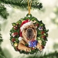 thumbnail image 1 of Acrylic 2D FLAT - Shar Pei and Christmas Wreath Ornament gift for Shar Pei lover ornament - Holiday Tree Decoration, 1 of 3