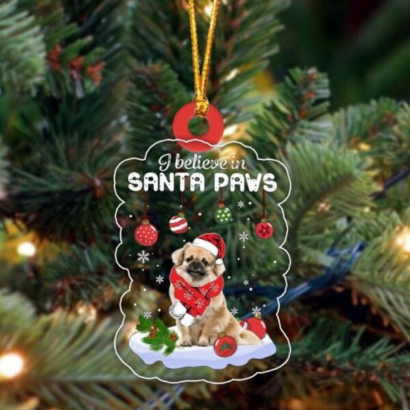 Acrylic 2D FLAT - Tibetan Spaniel Christmas Ornament, Christmas Ornament, Dog Ornament, Xmas Dog Ornaments - Holiday Tree Decoration