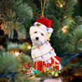 thumbnail image 1 of Acrylic 2D FLAT WHITE Maltipoo-Dog Be Christmas Tree Hanging Ornament, 1 of 3