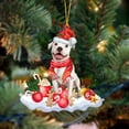 thumbnail image 1 of Acrylic 2D FLAT - WHITE Pitbull-Better Christmas Hanging Ornament - Holiday Tree Decoration, 1 of 3