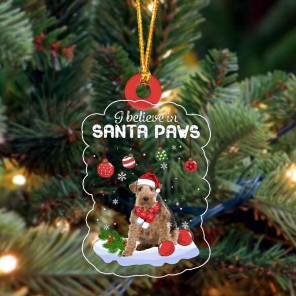 Acrylic 2D FLAT - Wire Fox Terrier Christmas Ornament, Christmas Ornament, Dog Ornament, Xmas Dog Ornaments - Holiday Tree Decoration