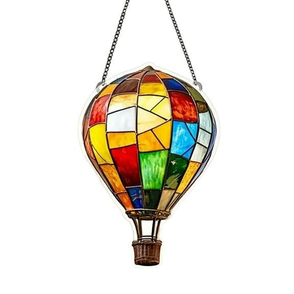 Acrylic 2D Plane Hanging Hot Air Balloon Ornament With Chain, High Quality Material Durable For Long-Term Use Indoor Outdoor Home Wall Tree Festival Party Decoration, Ornamental