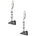 thumbnail image 1 of Acrylic 3/4" Black Cheer Megaphone Crystal Madison Leverback Earrings, 1 of 2