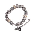 thumbnail image 1 of Acrylic 3/4" Black Cheer Megaphone Silver Tone Christian Bead Bracelet, 1 of 4