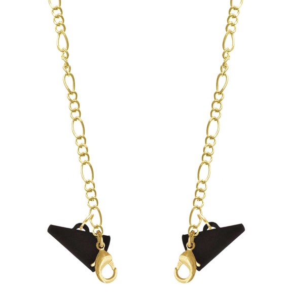 Acrylic 3/4" Black Megaphone Goldtone Face Mask Necklace