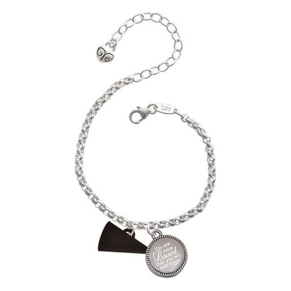 Acrylic 3/4" Black Megaphone You Are More Loved Than You Will Ever Know Engraved Bracelet