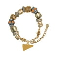 thumbnail image 1 of Acrylic 3/4" Goldtone Megaphone Two Tone Christian Bead Bracelet, 1 of 4