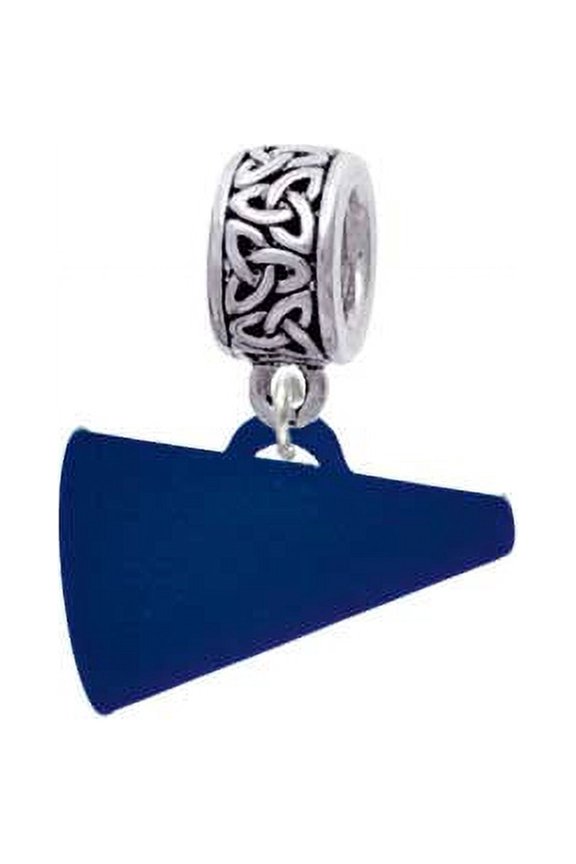 Acrylic 3/4" Navy Megaphone - Celtic Knot Charm Bead