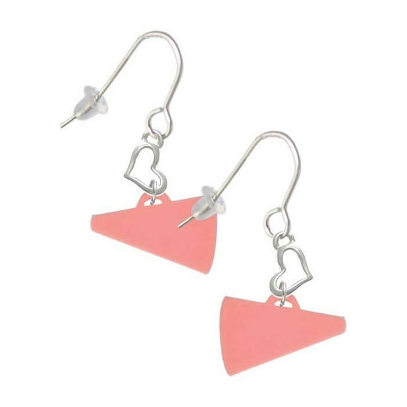 Acrylic 3/4" Pink Megaphone Heart French Earrings