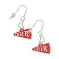 thumbnail image 1 of Acrylic 3/4" Red Cheer Megaphone Heart French Earrings, 1 of 4