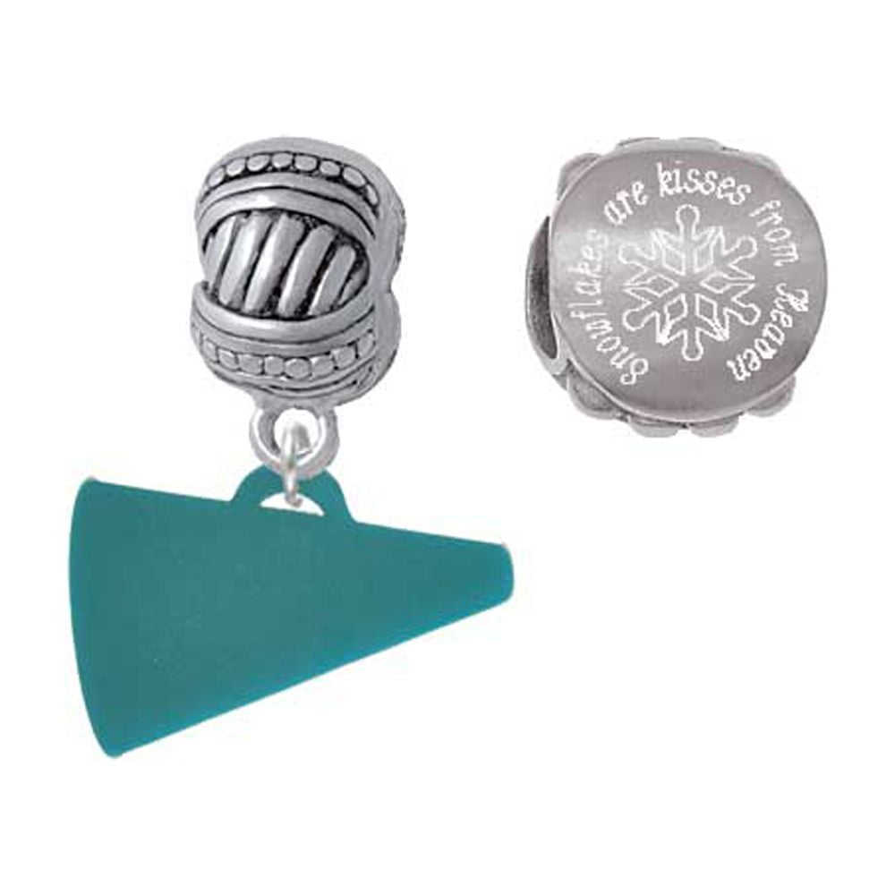 Acrylic 3/4" Teal Megaphone Snowflakes are Kisses from Heaven Charm