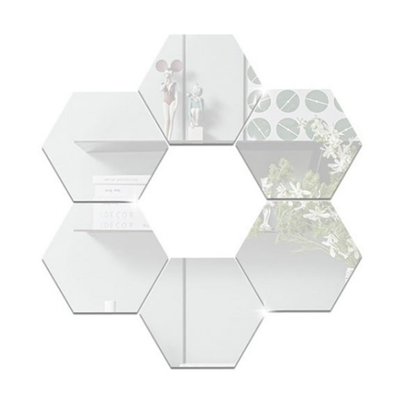 Acrylic 3D Hexagon Mirrors Set of 12, High Reflection, Smooth Finish, Easy DIY Installation, Various Combinations