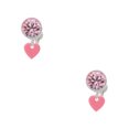 thumbnail image 1 of Delight Jewelry Acrylic 5/16" Pink Heart Pink Crystal Clip on Earrings, 1 of 5