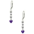 thumbnail image 1 of Acrylic 5/16" Purple Heart Crystal Madison Leverback Earrings, 1 of 2