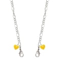 thumbnail image 1 of Acrylic 5/16" Yellow Heart Silvertone Face Mask Necklace, 1 of 2